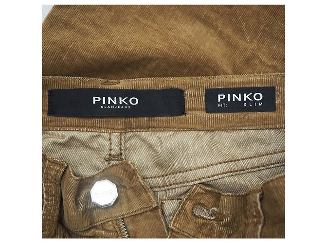 Pinko coudroy jeans slim in taglia beige28 - vista 7
