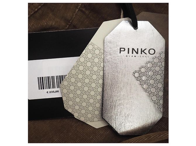 Pinko coudroy jeans slim in taglia beige28 - vista 9
