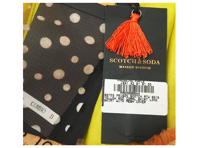 Falda de malla amarillo coral de Maison Scotch & Soda - vista 10