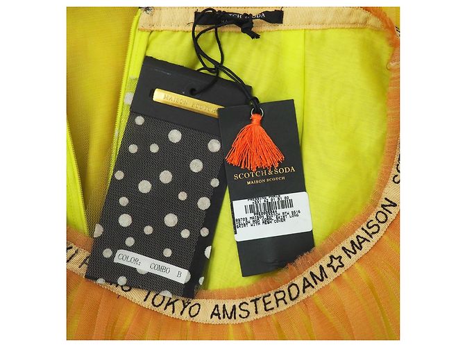 Falda de malla amarillo coral de Maison Scotch & Soda - vista 9