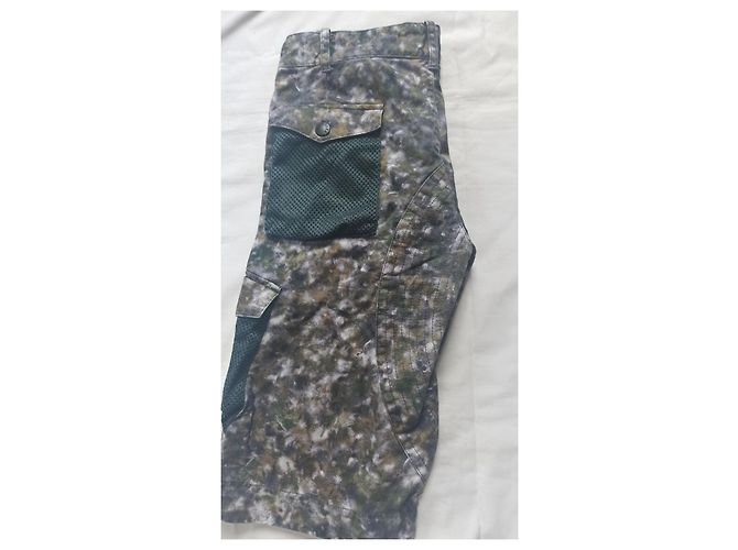 Short Cargo Moncler Imprimé Camouflage Vert Coton - vue 4
