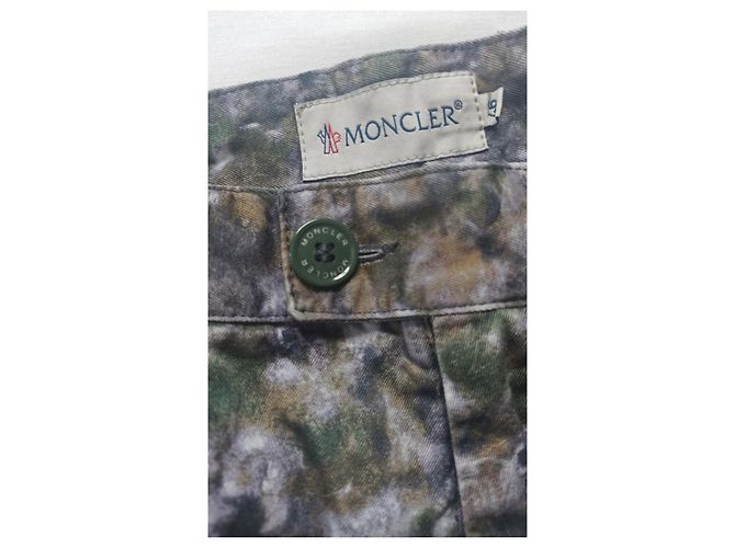 Short Cargo Moncler Imprimé Camouflage Vert Coton - vue 6