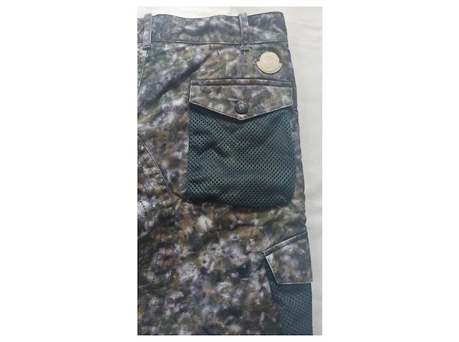 Short Cargo Moncler Imprimé Camouflage Vert Coton - vue 7