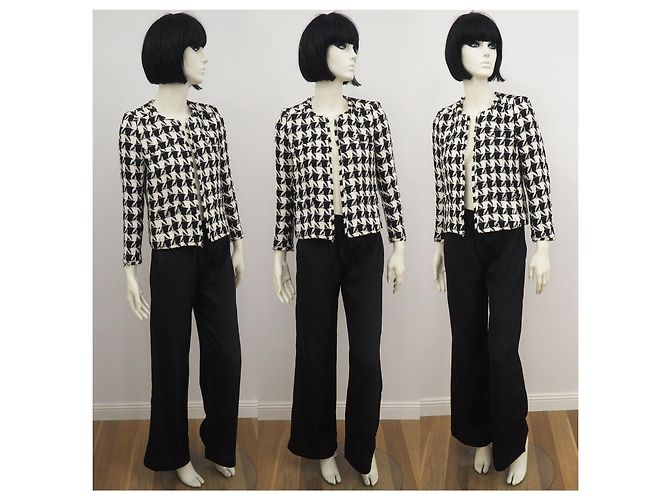 New York industrie Blazer Houndstooth de algodão em preto e branco S - vista 4