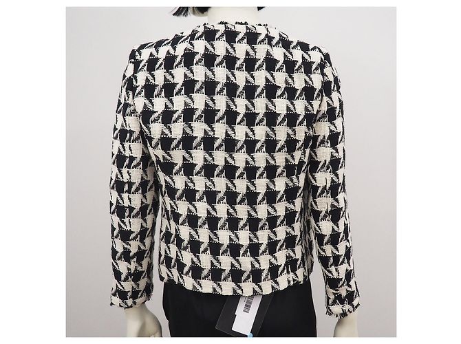 New York industrie Blazer Houndstooth de algodão em preto e branco S - vista 6