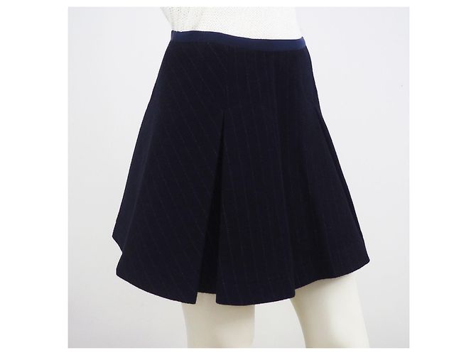 Minigonna Sacai Luck gessata blu navy - vista 2