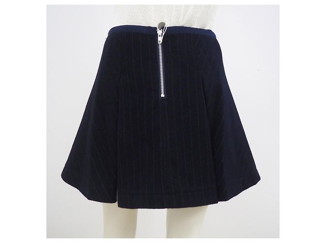 Minigonna Sacai Luck gessata blu navy - vista 3