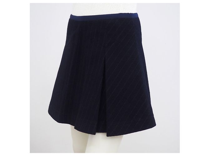 Minigonna Sacai Luck gessata blu navy - vista 5