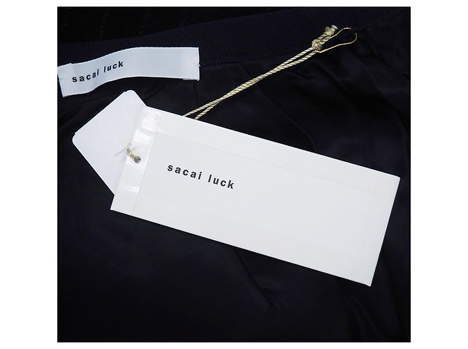 Minigonna Sacai Luck gessata blu navy - vista 6