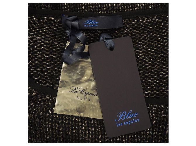 Pull Les Copains bleu en noir - vue 7