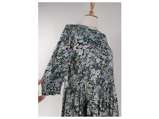 Zadig & Voltaire Risla Blumenkleid Grün Viscose Mehrfarben - Ansicht 3