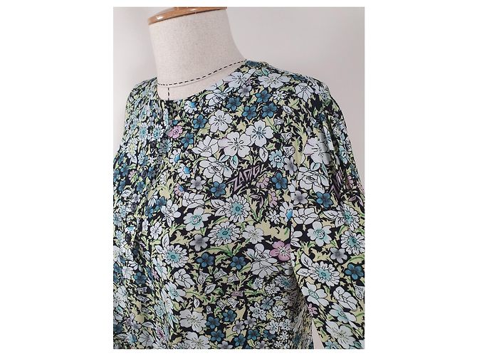 Zadig & Voltaire Risla Blumenkleid Grün Viscose Mehrfarben - Ansicht 8
