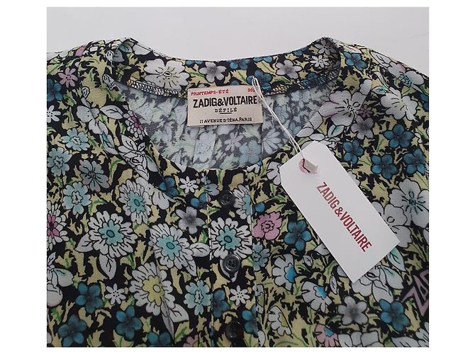 Zadig & Voltaire Risla Blumenkleid Grün Viscose Mehrfarben - Ansicht 9