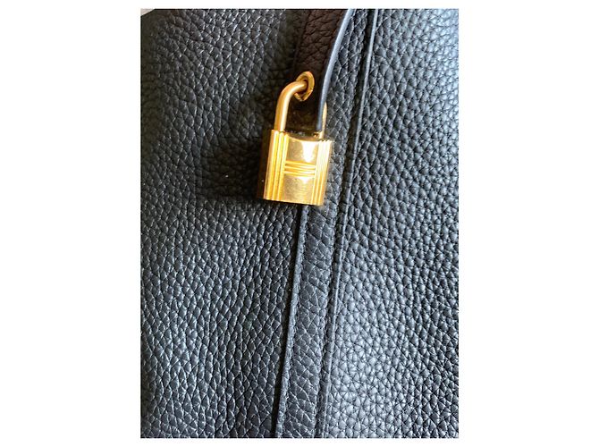 Borsa Hermès Picotin 22 in pelle Clemence nera Nero - vista 10