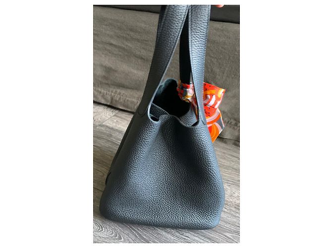 Borsa Hermès Picotin 22 in pelle Clemence nera Nero - vista 4