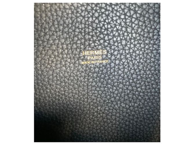 Borsa Hermès Picotin 22 in pelle Clemence nera Nero - vista 7