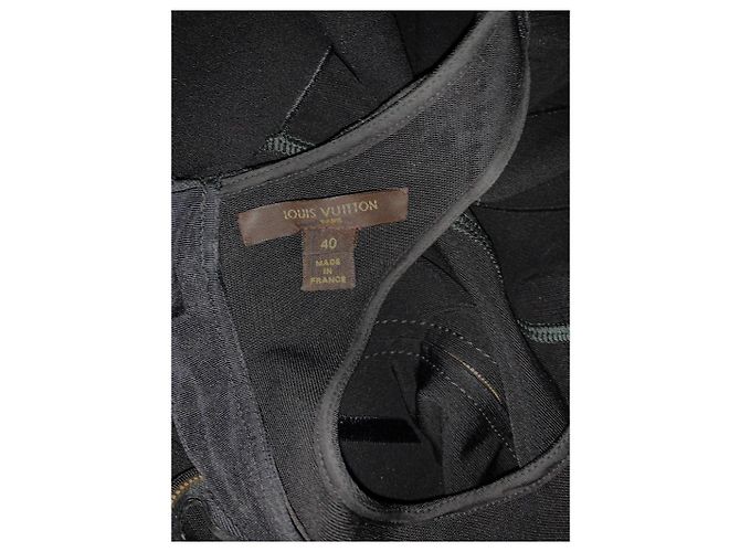 Abito Louis Vuitton nero in seta e viscosa con perle e paillettes - vista 10