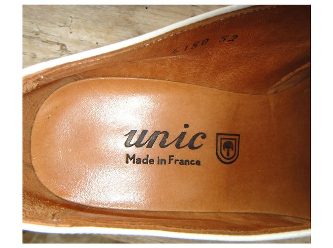 Autre Marque Décolleté Unic Fenestrier in pelle bianca Bianco - vista 7