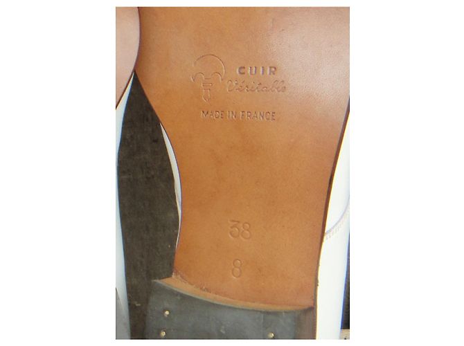 Autre Marque Décolleté Unic Fenestrier in pelle bianca Bianco - vista 8