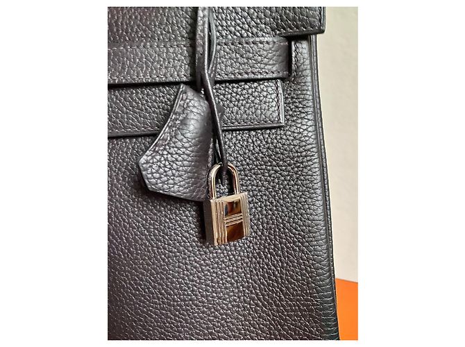 Hermès Kelly Retourné 32 Taurillon Clemence Nero Pelle - vista 13
