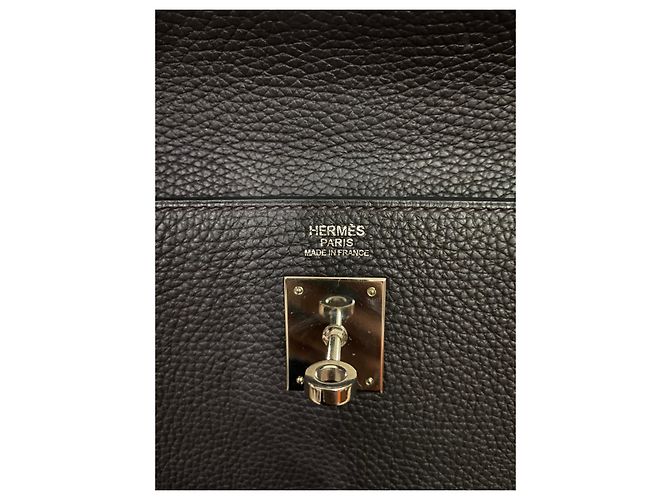 Hermès Kelly Retourné 32 Taurillon Clemence Nero Pelle - vista 4