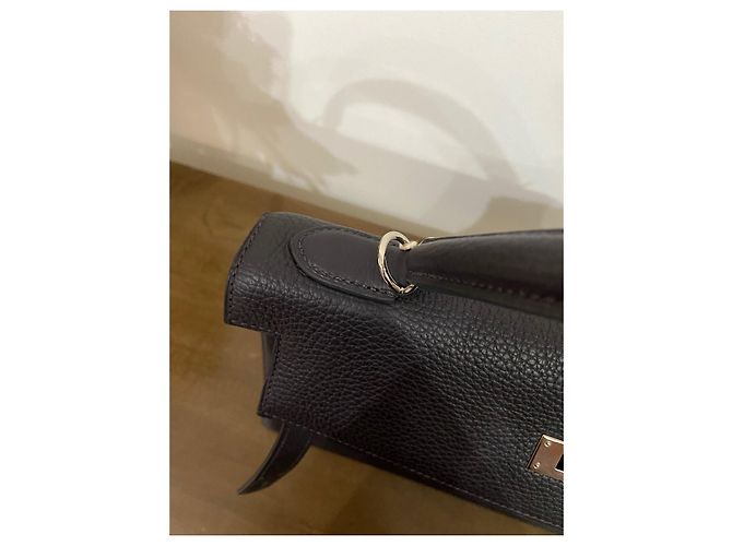 Hermès Kelly Retourné 32 Taurillon Clemence Nero Pelle - vista 5