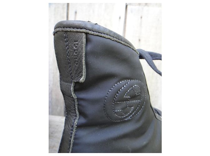 Sneakers Gucci nere in nylon e pelle 37 IT Nero - vista 7