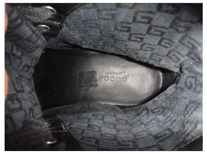 Sneakers Gucci nere in nylon e pelle 37 IT Nero - vista 9