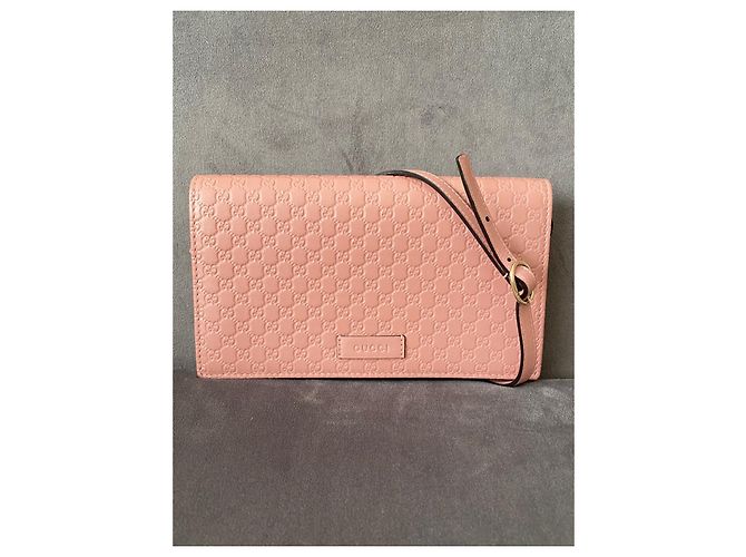 Borsa a tracolla Gucci Micro Guccissima in pelle rosa - vista 11