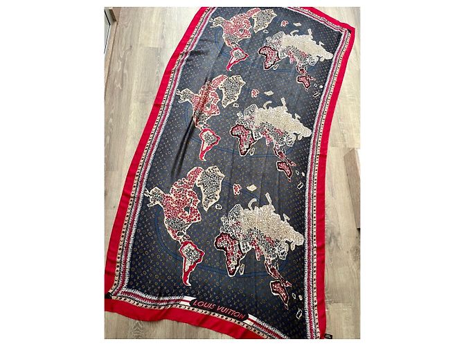 Foulard in seta Louis Vuitton Mapamundi Monogramma Multicolore - vista 2