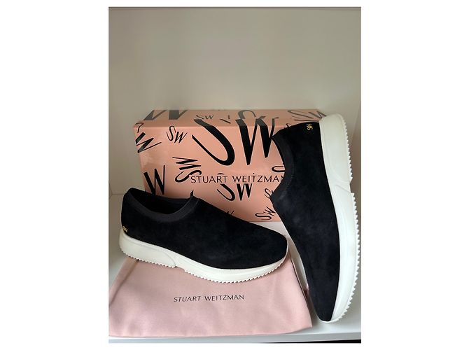 Stuart Weitzman Maxie Slip On Sneaker Schwarz Wildleder - Ansicht 2