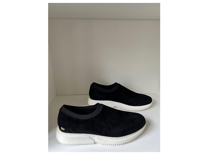 Stuart Weitzman Maxie Slip On Sneaker Schwarz Wildleder - Ansicht 5