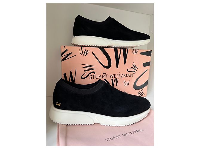 Stuart Weitzman Maxie Slip On Sneaker Schwarz Wildleder - Ansicht 8