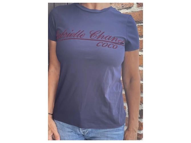 Camiseta Chanel Coco Paris Azul Marino Algodón - vista 2