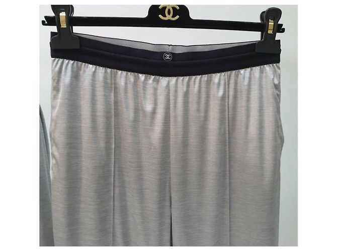 Terno Chanel Prata Logo Pant - vista 5