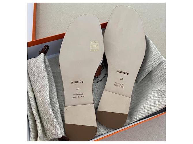 Sandali Hermès Oran Marrone - vista 11