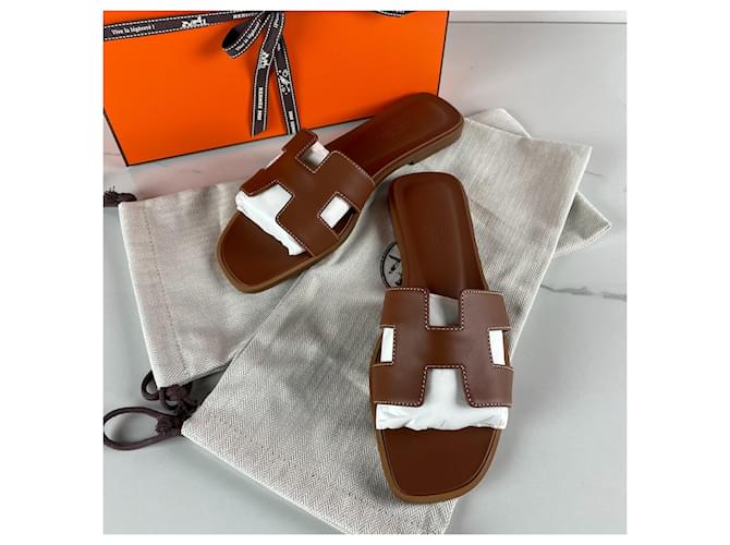 Sandali Hermès Oran Marrone - vista 2