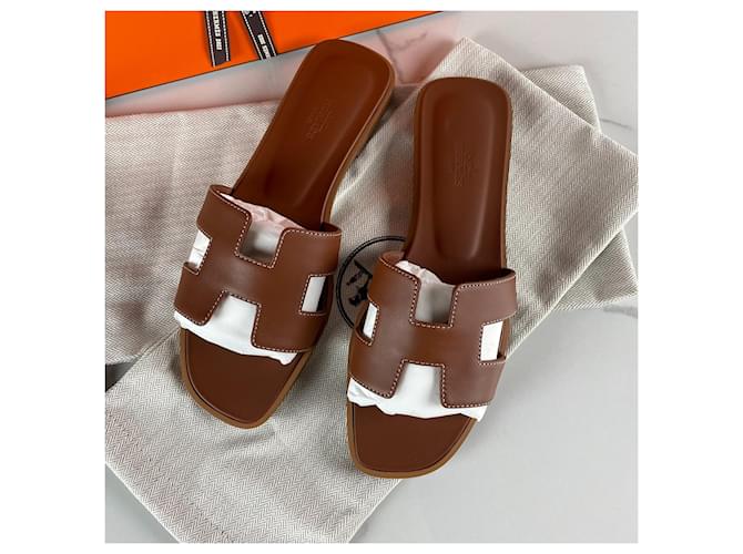 Sandali Hermès Oran Marrone - vista 3