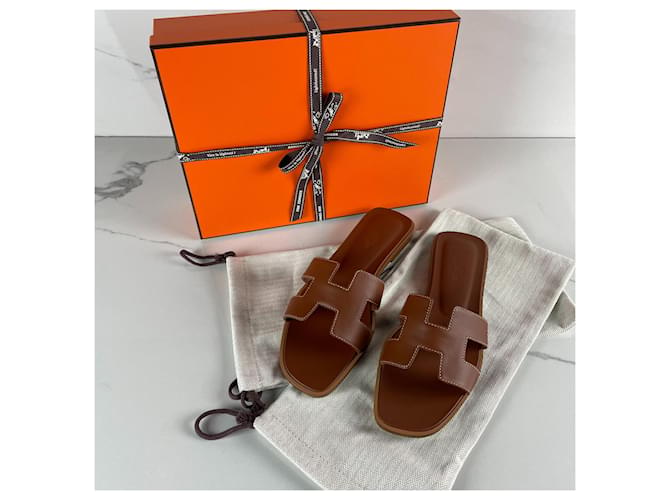 Sandali Hermès Oran Marrone - vista 4