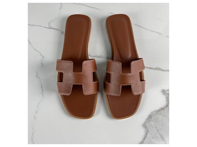 Sandali Hermès Oran Marrone - vista 5