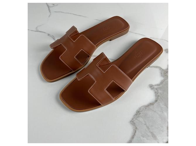 Sandali Hermès Oran Marrone - vista 7