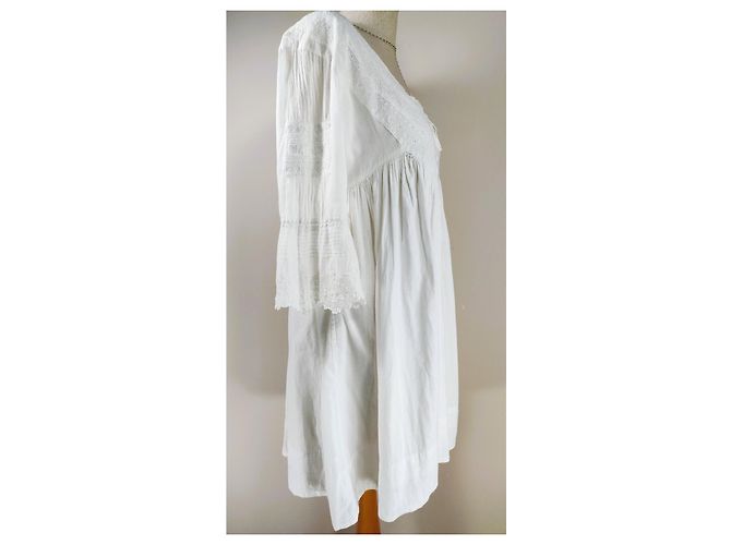 Autre Marque Hunky Dory Kleid aus weißer Baumwolle Größe L - Ansicht 4