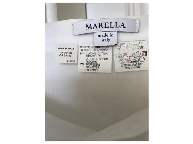 Falda larga Marella de algodón blanco con crochet - vista 4