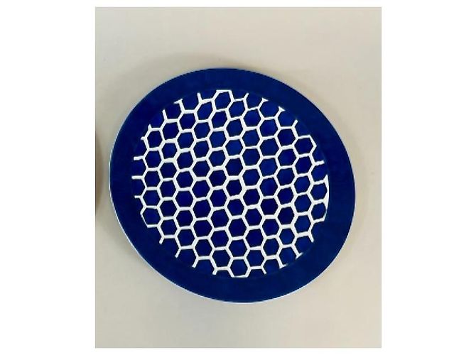Hermès HERMES Paris: Dish/Cake plate "Bleu d'ailleurs" model in blue and white porcelain. - view 2