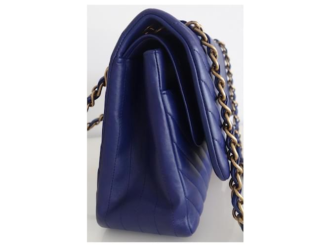 Borsa Chanel Classic chevron Blu - vista 13
