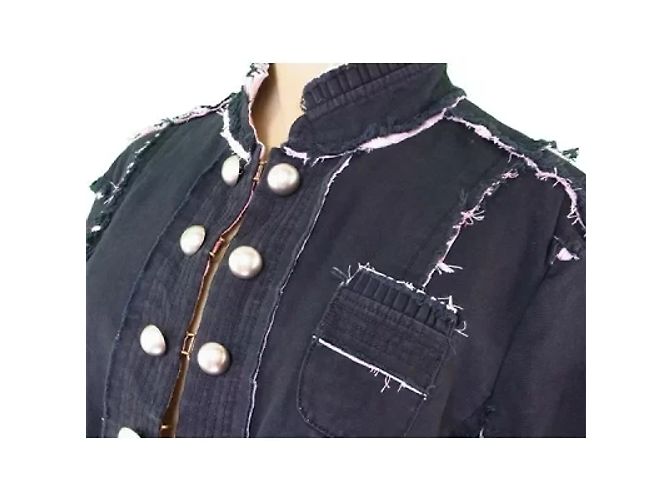 *Marc Jacobs Giacca Fodera Motivo A Righe Taglio Donna Ripper Pera Commutazione E Nero x Argento x Rosa Cotone COTONE 100% - vista 3