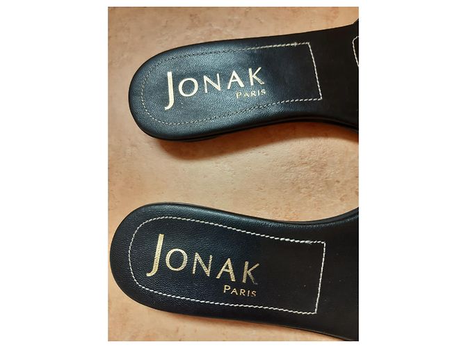Sandali piatti Jonak in pelle marrone scuro - vista 2