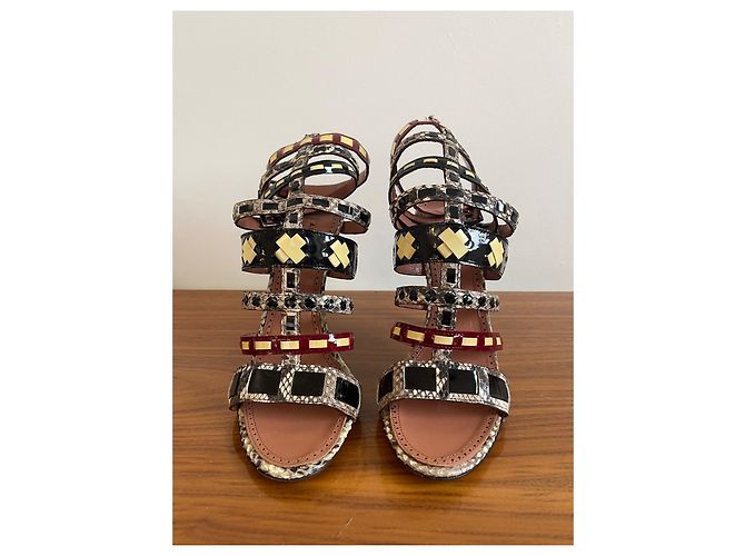 Sandali Alaïa multicolore in pelle - vista 4