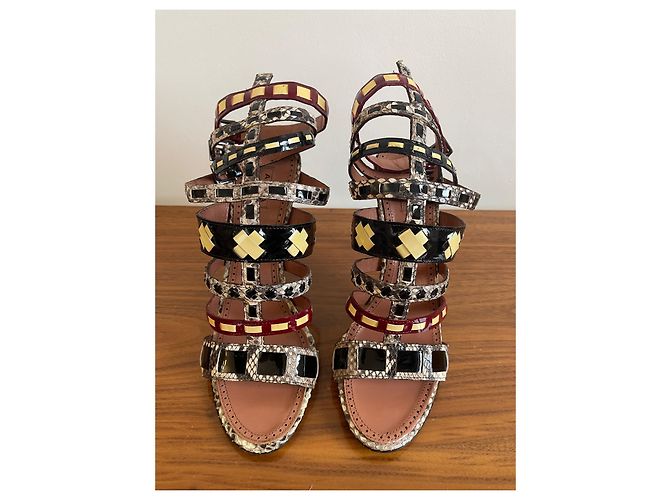 Sandali Alaïa multicolore in pelle - vista 5