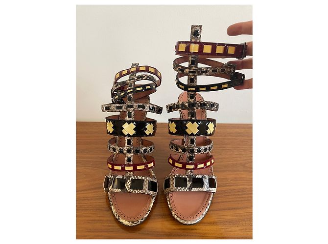 Sandali Alaïa multicolore in pelle - vista 6